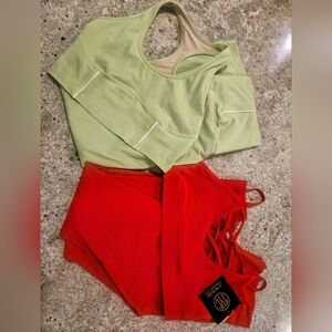 Til You Collapse Green, Purple and Red Leggings Set